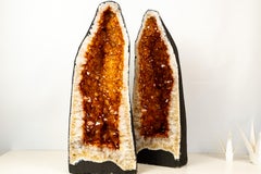 Paar AAA-Grad Golden-Orange Citrin Geode Kathedralen