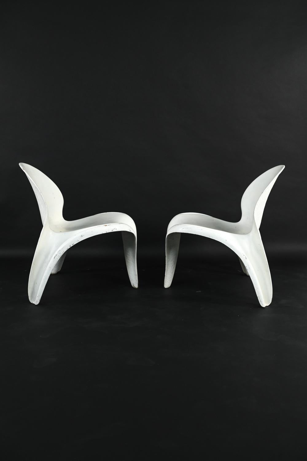 Mid-20th Century Pair of Aage Egeriis for France & Son Fiberglass Garden Chairs