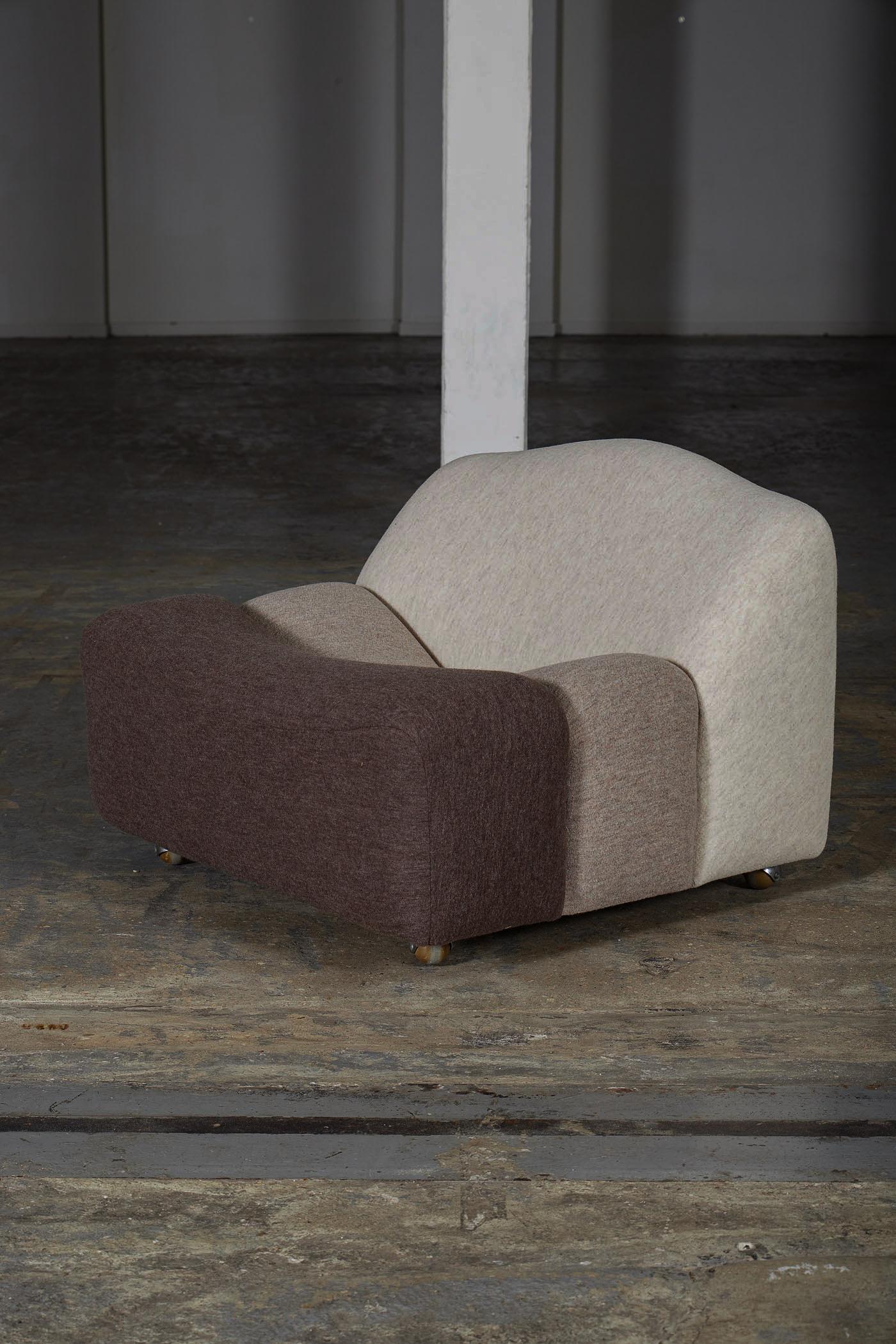 Textile Pair of ABCD armchairs by Pierre Paulin