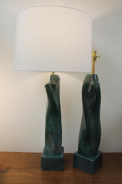 Pair of Abstract Ceramic Lamps