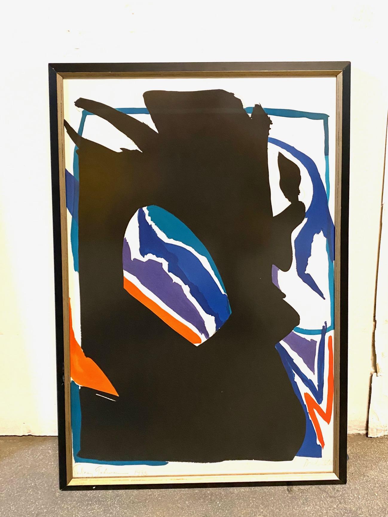 Pittura Coppia di Gouache astratte e matite di Sidney Guberman in vendita