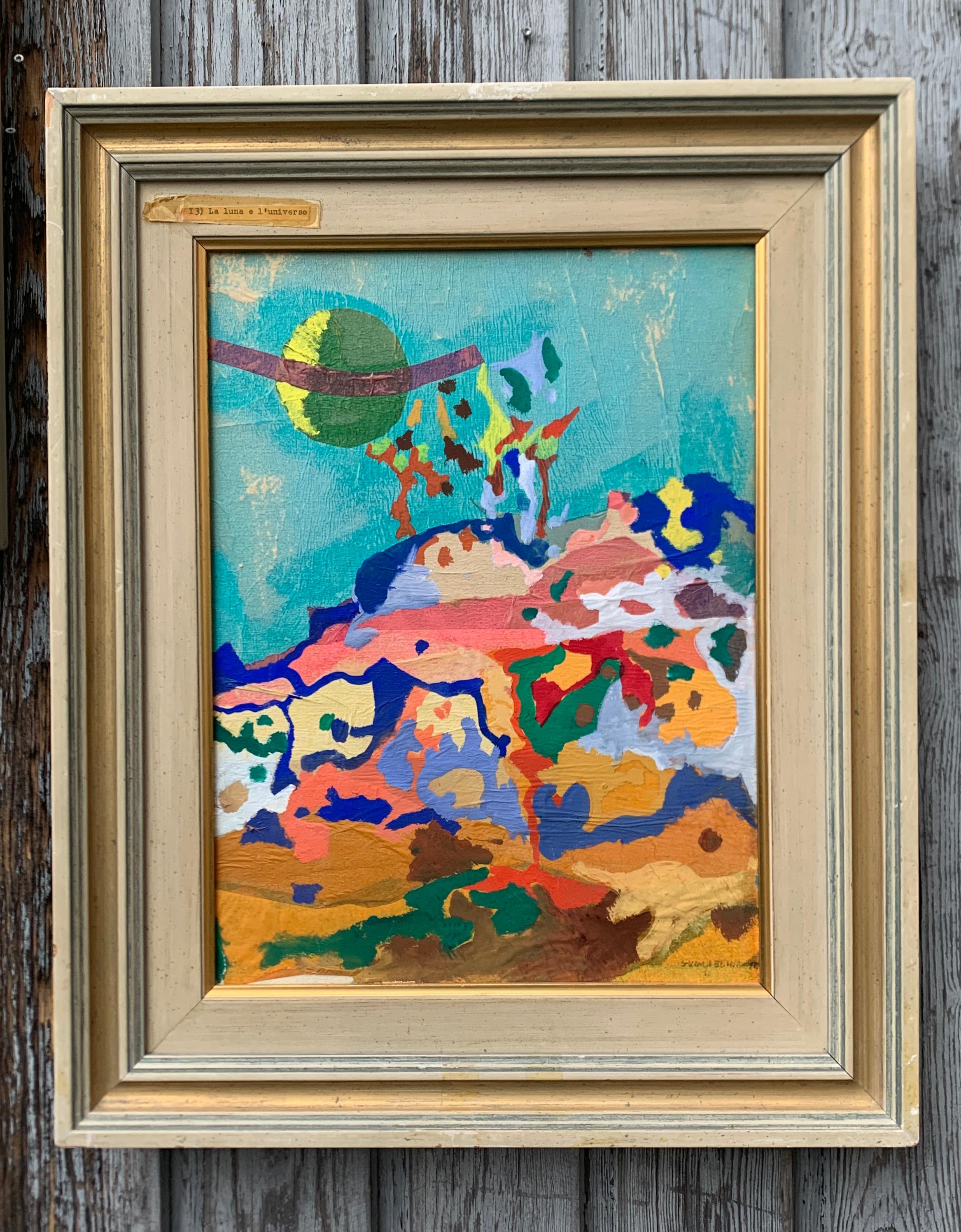 Pareja de obras de arte abstractas italianas de los años 70 finales del siglo XX en venta