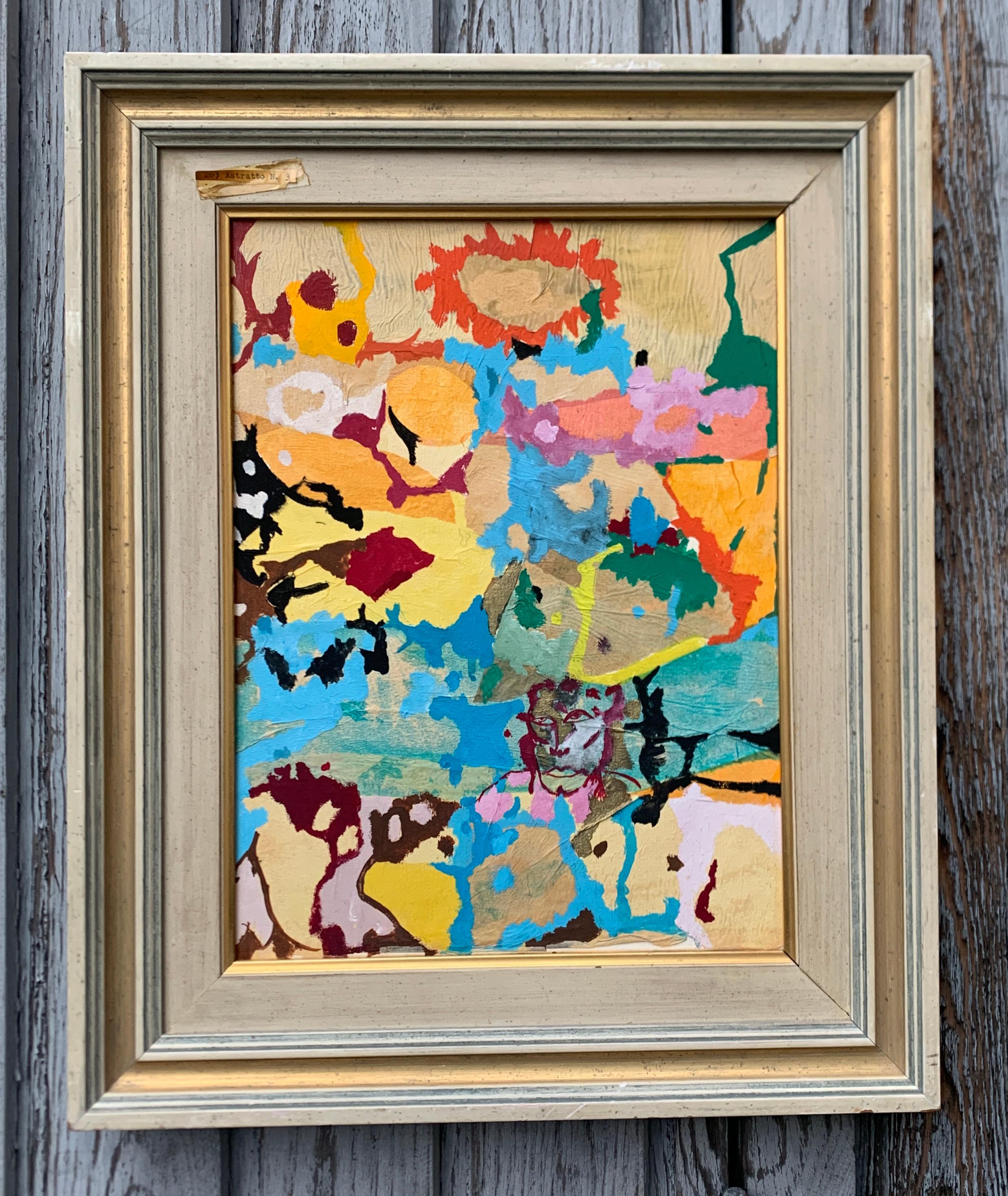 Pareja de obras de arte abstractas italianas de los años 70 Pintura en venta