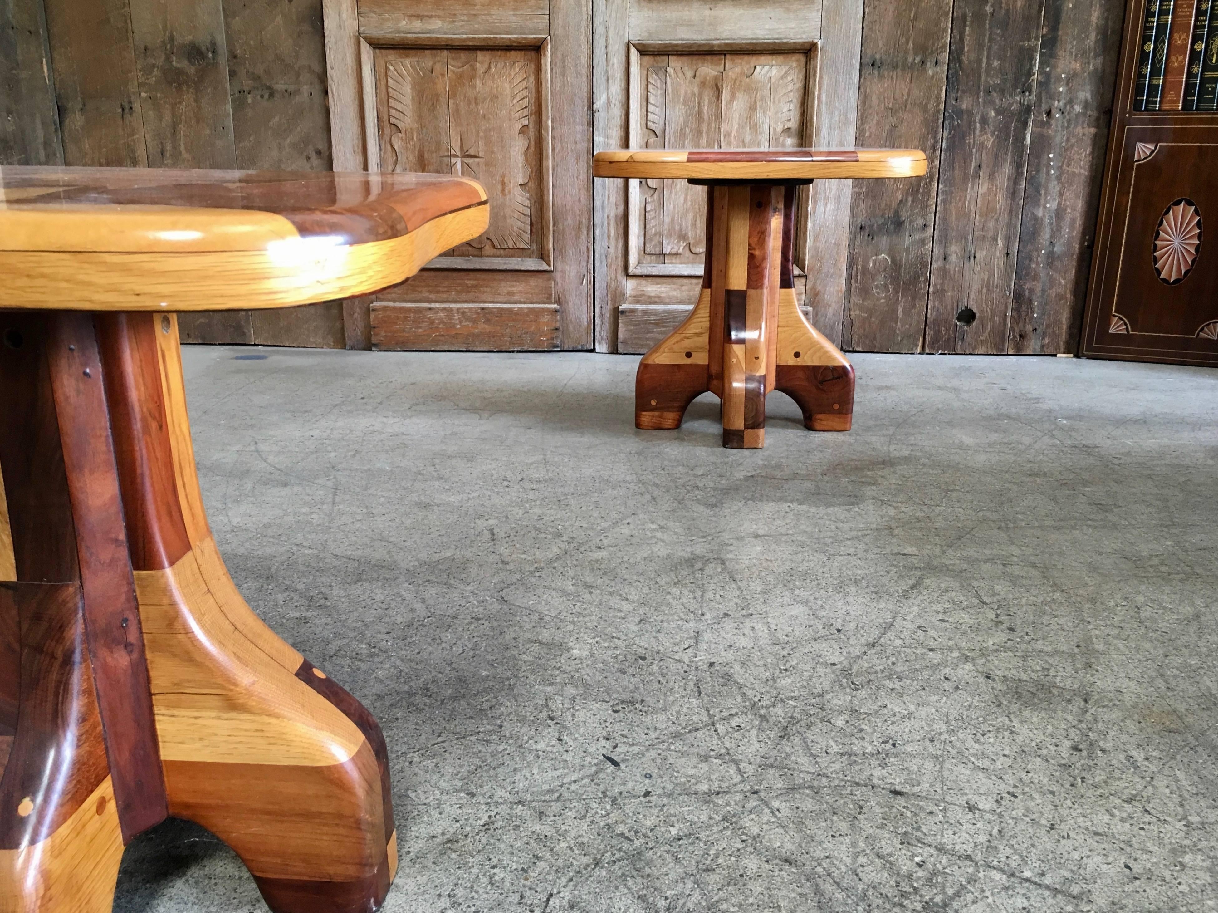 Pair of Abstract Marquetry Side Tables 2