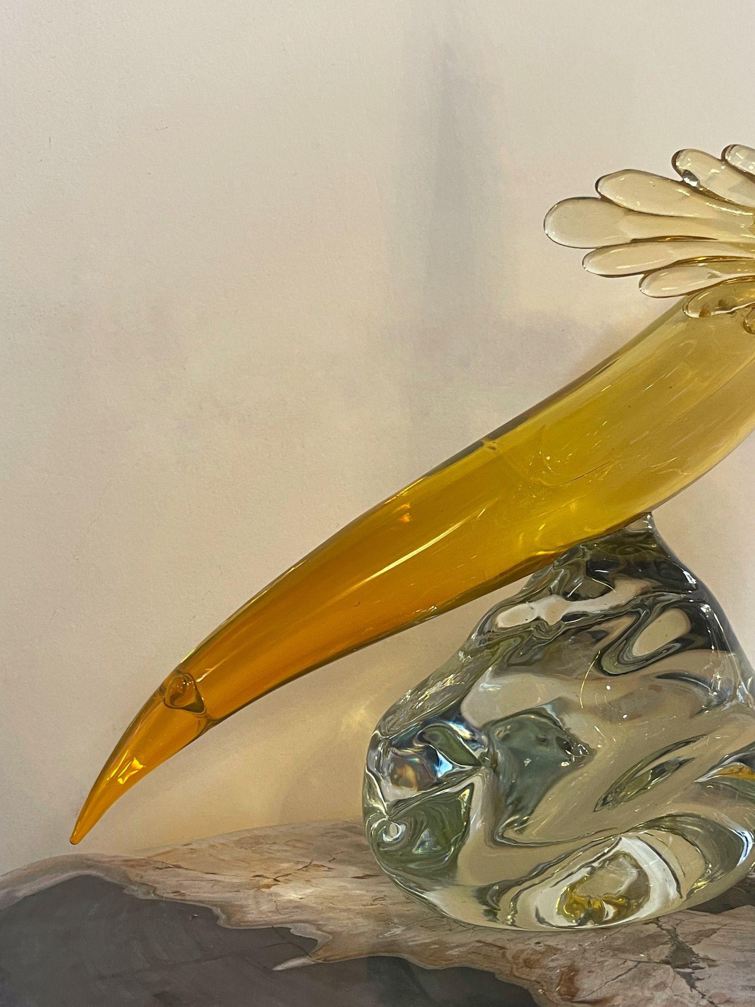 Pair of abstract handblown Murano sculptures. 
Made in Italy, c. 1970's.
 
Dimensions:
Standing Sculpture:
17