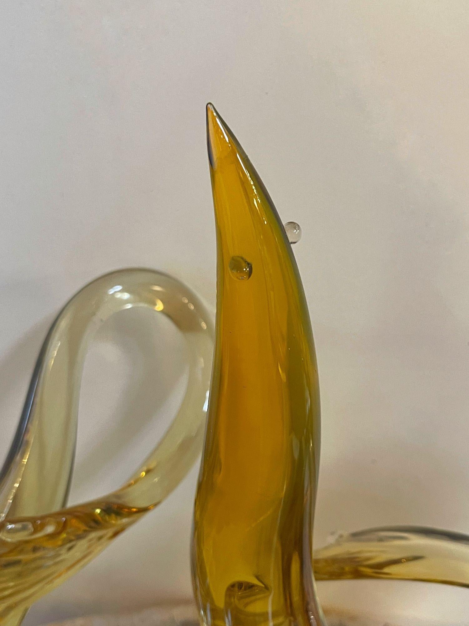 Italian Pair of Abstract Murano Sculptures For Sale