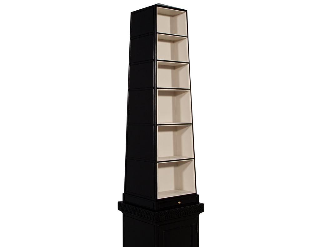 American Pair of Abstract Obelisk Bookcase Cabinets by Baker Furniture For Sale