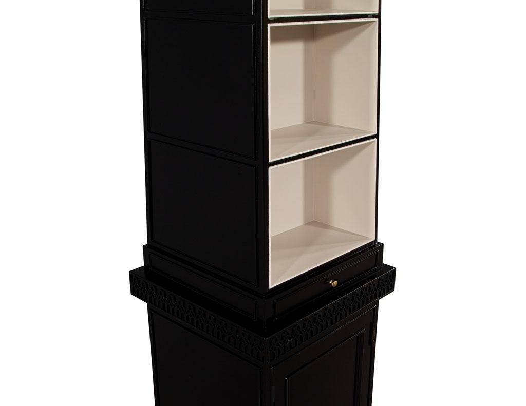 Contemporary Pair of Abstract Obelisk Bookcase Cabinets by Baker Furniture For Sale