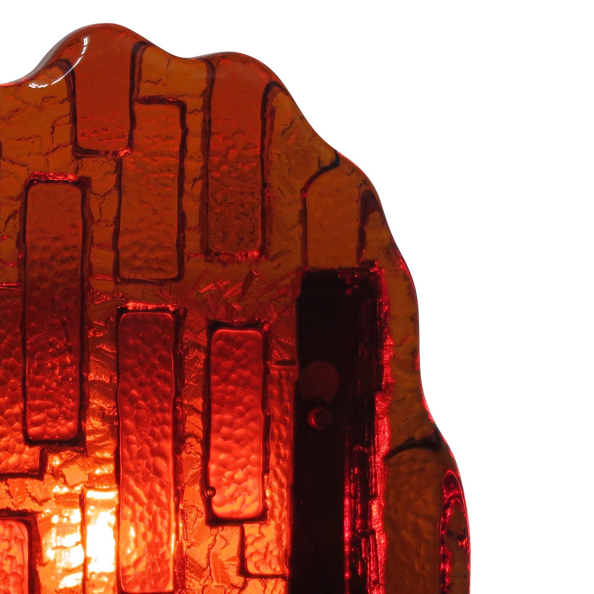 Pareja de apliques de cristal naranja abstracto siglo XX en venta