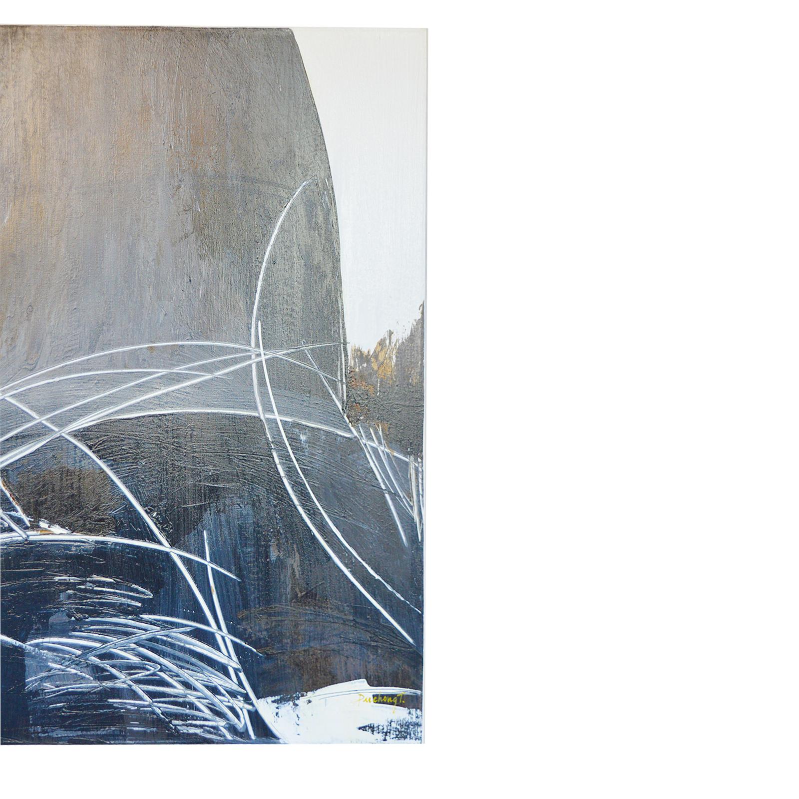 Pair of Abstract Painting by Puchong T. In Good Condition For Sale In Los Angeles, CA