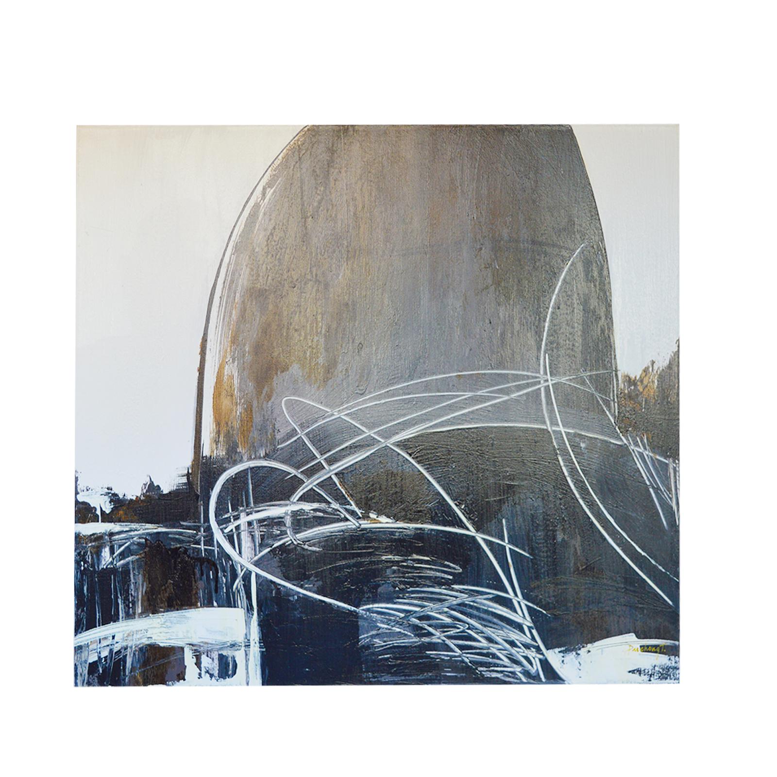 Canvas Pair of Abstract Painting by Puchong T. For Sale