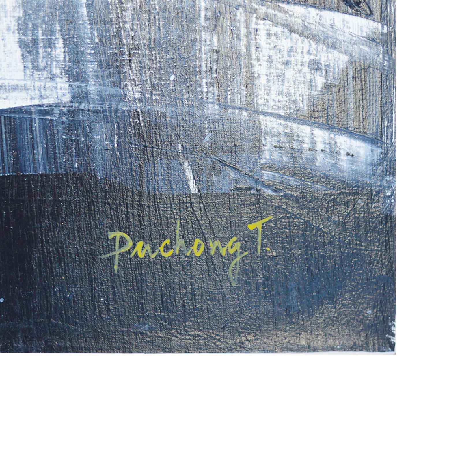 Pair of Abstract Painting by Puchong T. For Sale 2