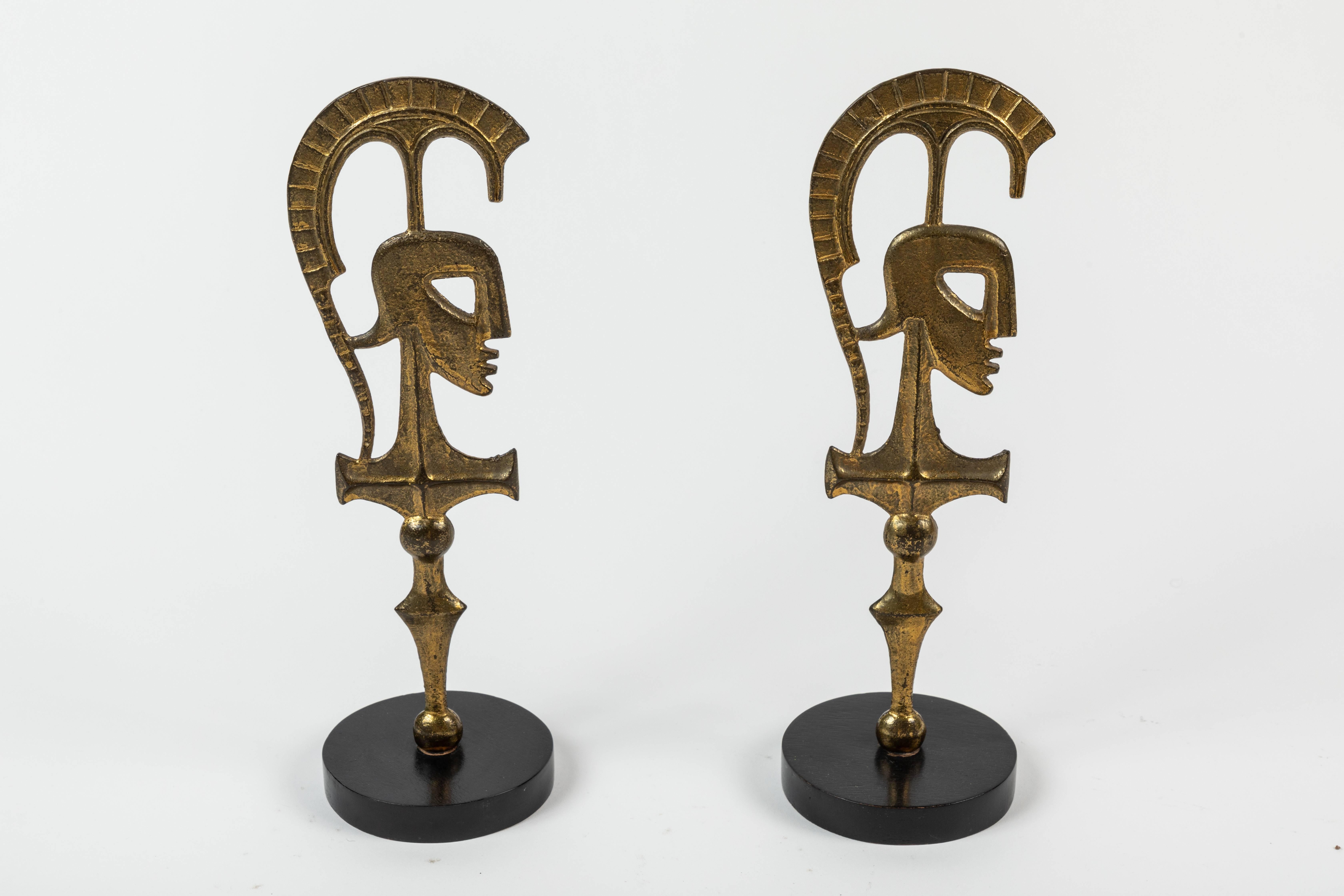 Classical Roman Pair of Abstract Roman Gladiator Sculptures by Frederick Weinberg