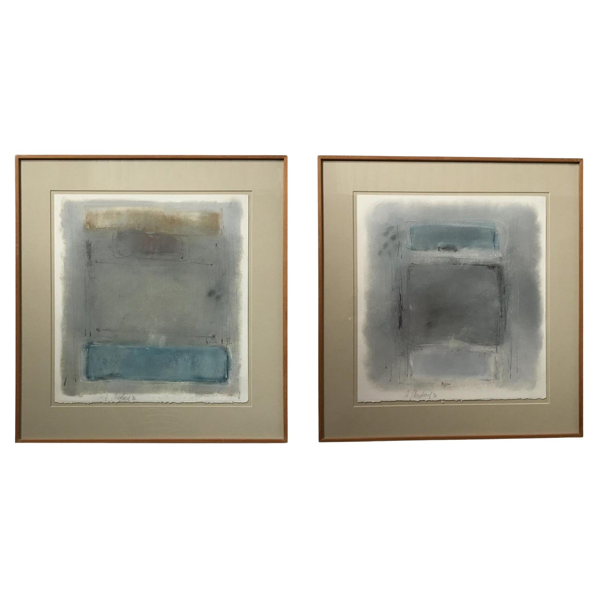 Pair of Abstract Watercolor by Shelly Shepperd 