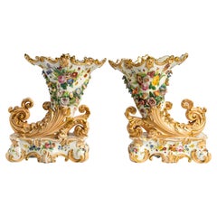 Pair of Abundance Cups, in Old Paris Porcelain