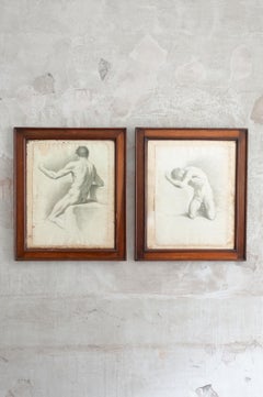 Pair of Academic Nudes – Neoclassical Artist – Early 19th Century