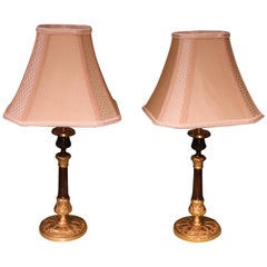 Pair of Acanthus Base Candlestick Lamps
