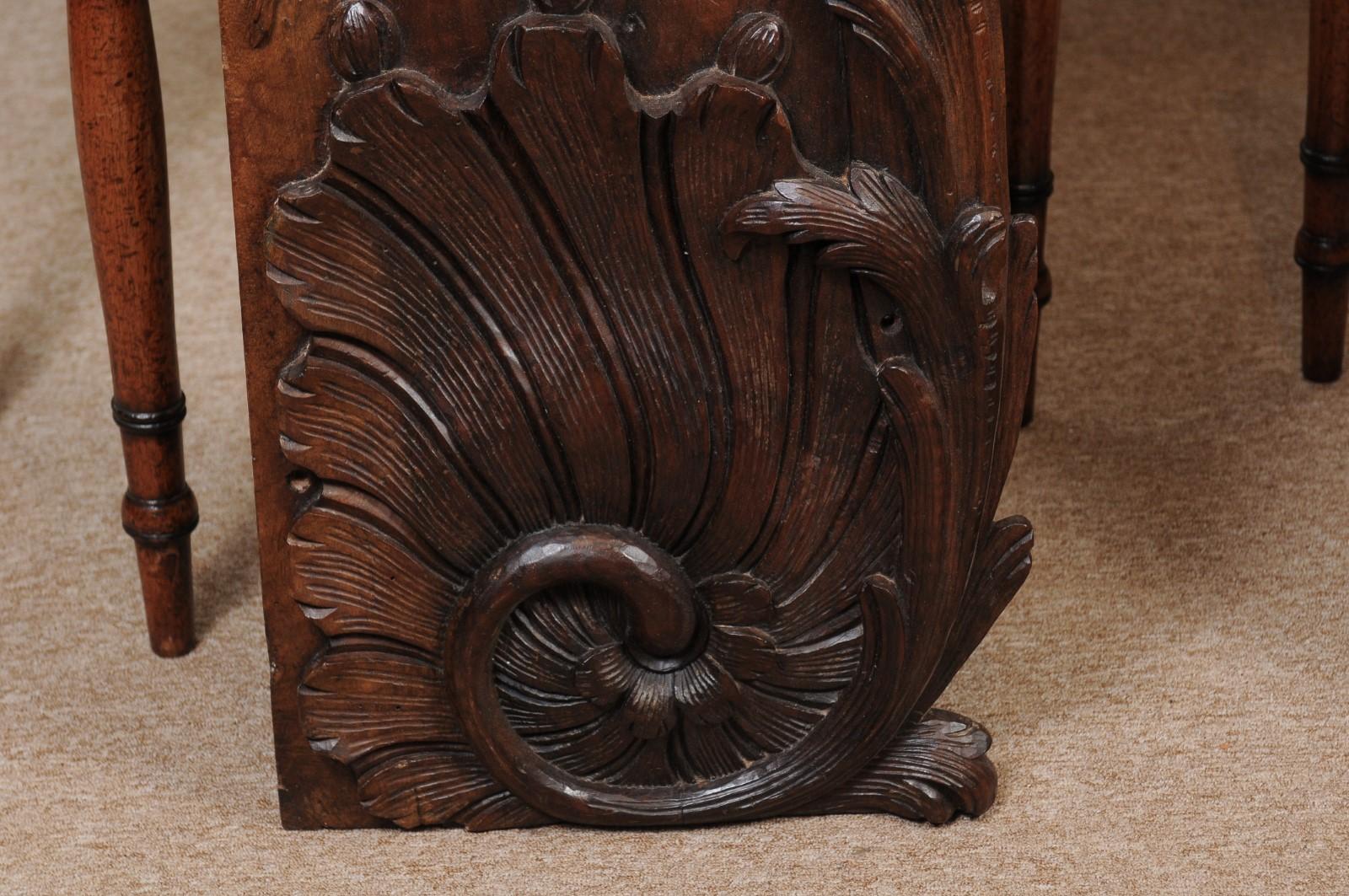 Pair of Acanthus Leaf Caved Walnut Architectural Elements, 18th Century For Sale 1