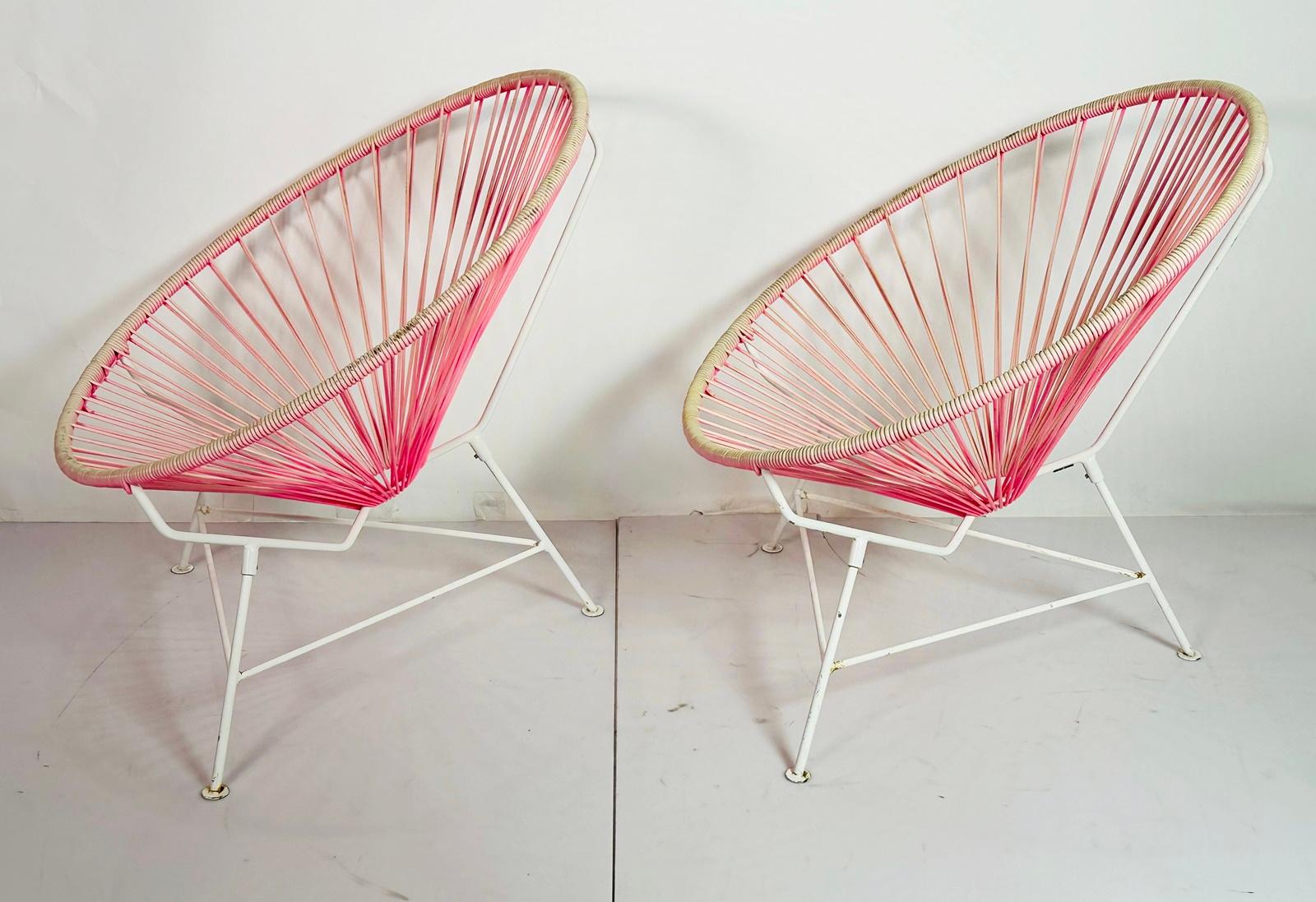 Pair of Acapulco Chairs by Innit Designs In Fair Condition For Sale In Los Angeles, CA