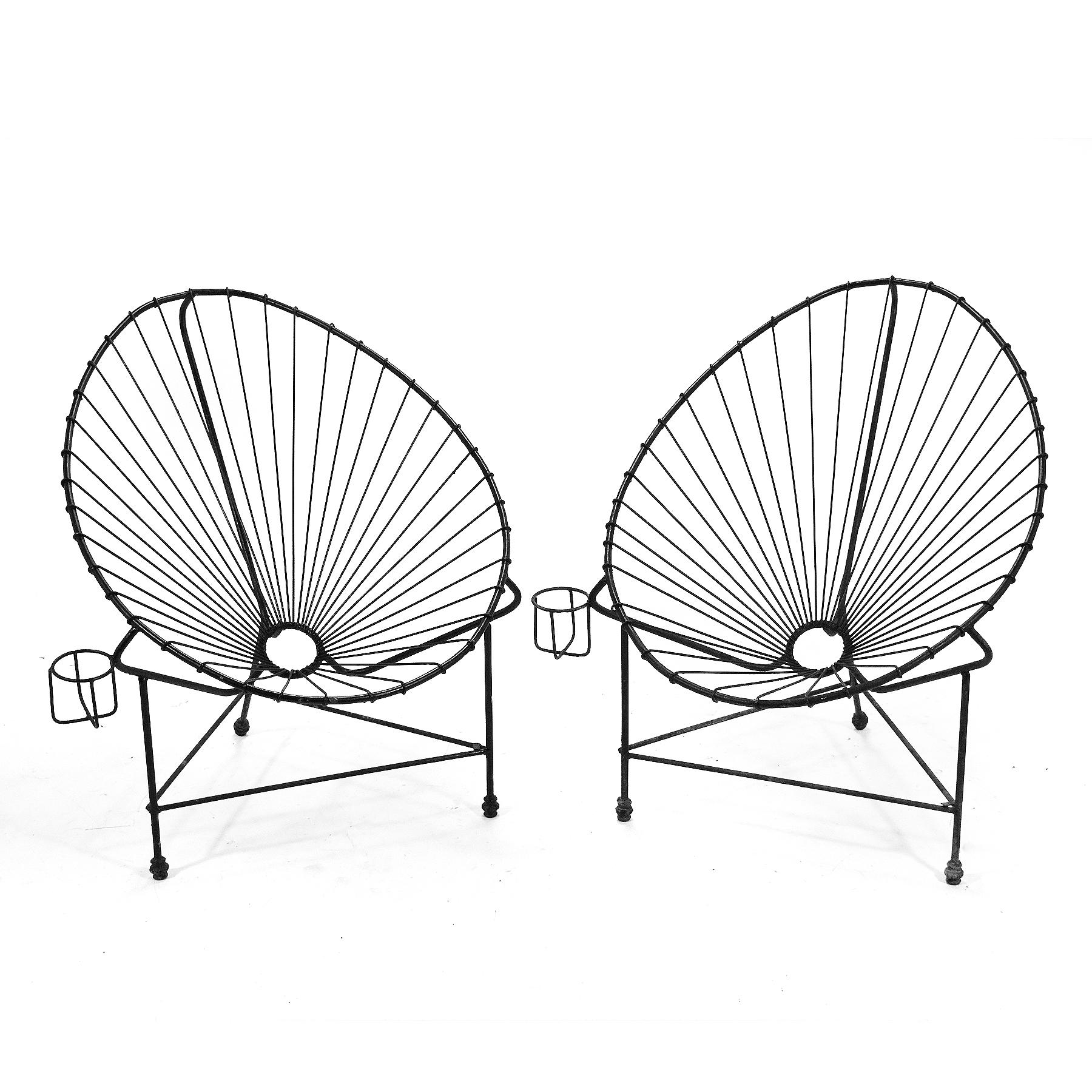 Steel Pair of Acapulco Chairs