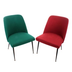 Pair of Accent Chairs circa 1950s Stylish Set of Accent Chairs or Slipper Chairs