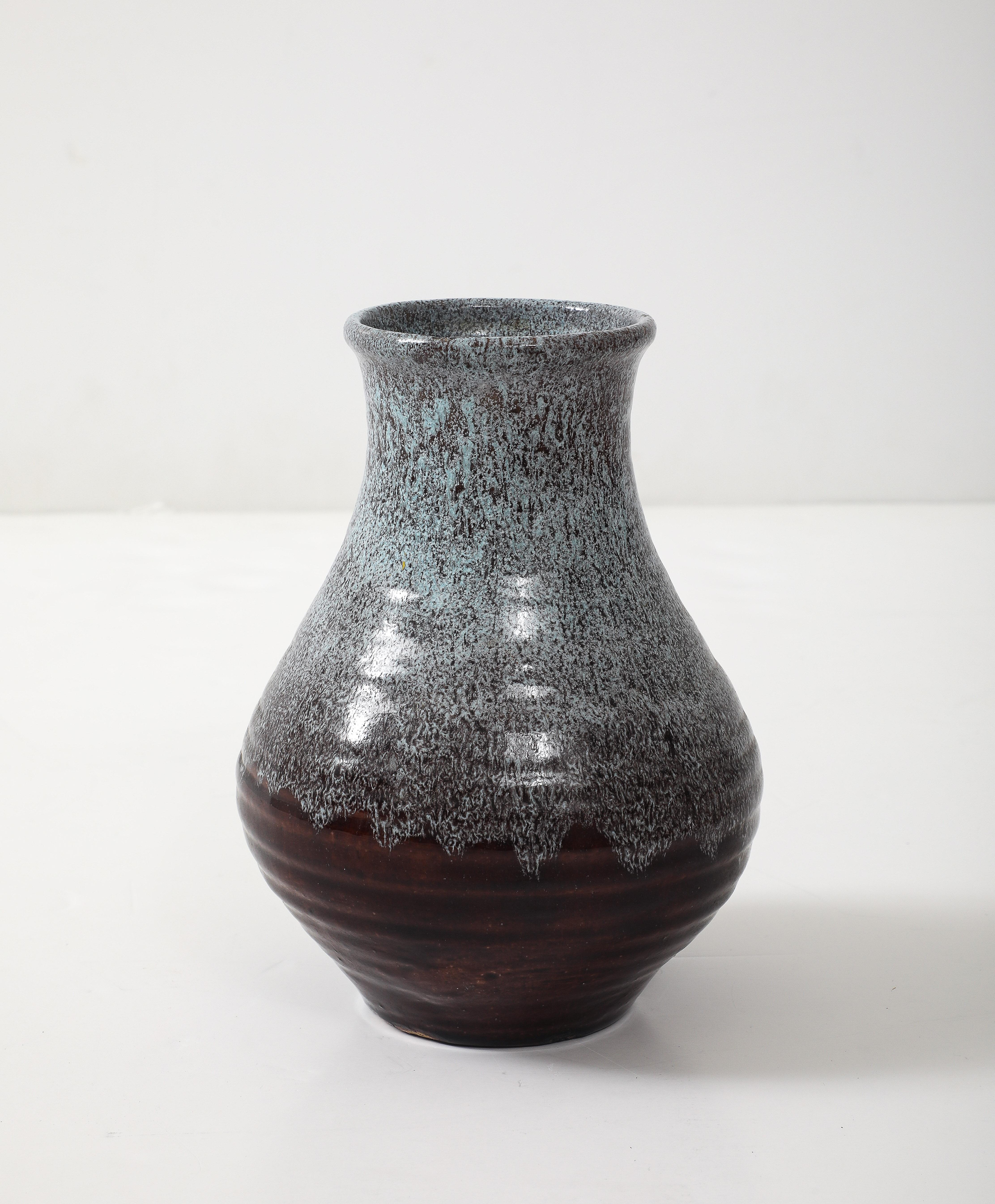 French Pair of Accolay Speckled Vases For Sale