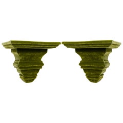 Pair of Acid Green Wall Shelves or Brackets