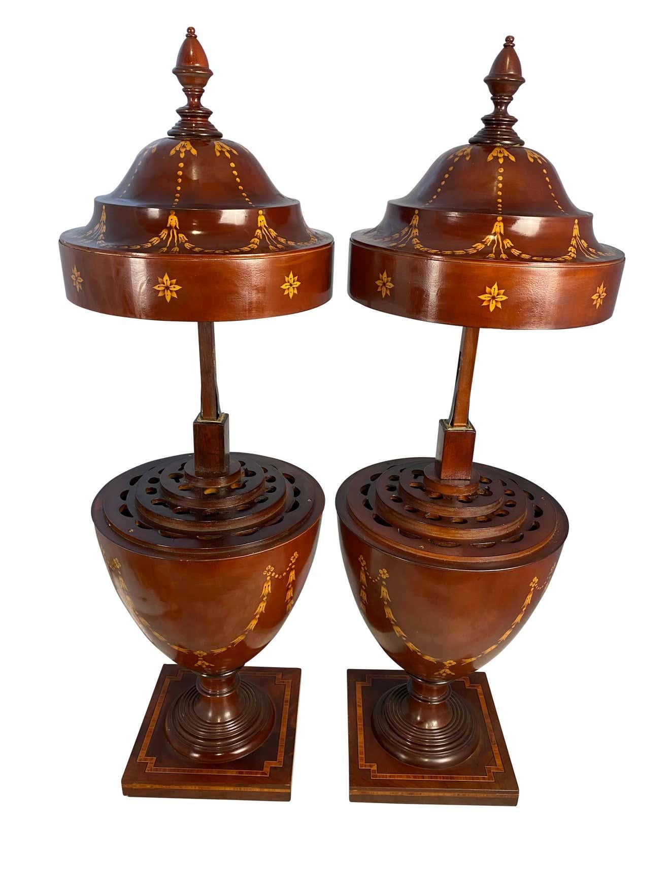 Regency Pair of Acorn Mahogany Knife Boxes, 20th Century For Sale