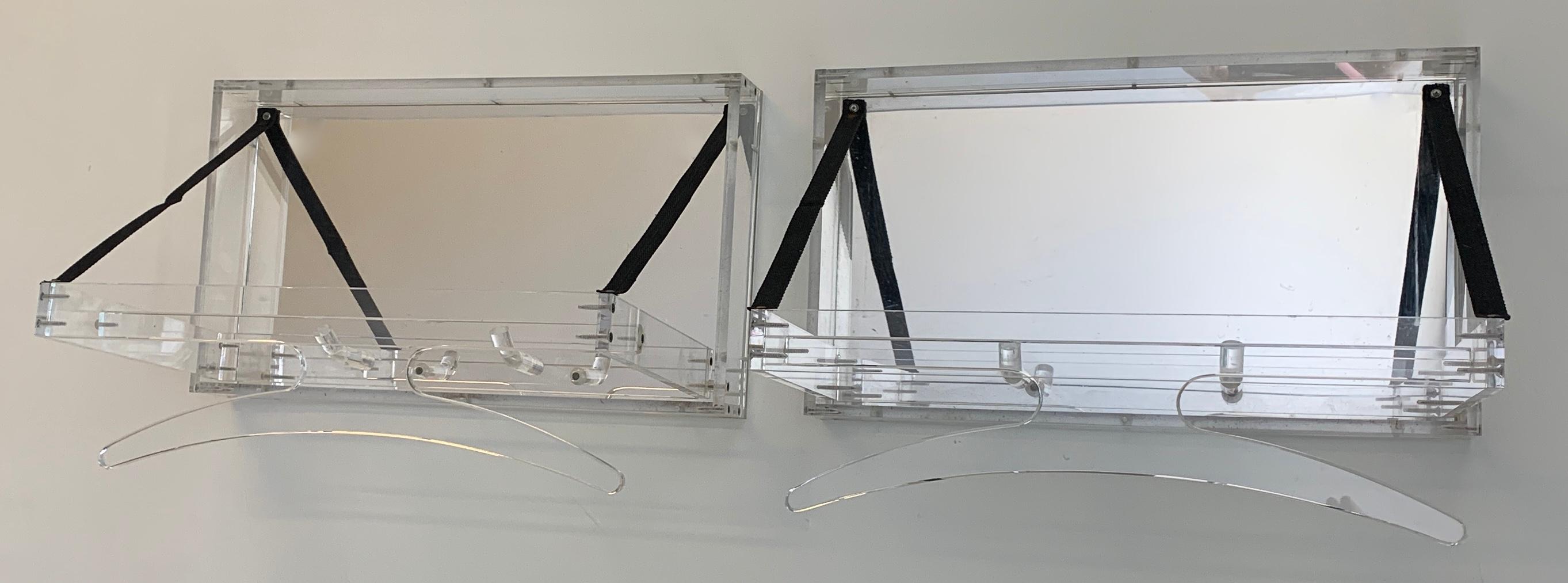 Acrylic Collapsable Coat Rack with Mirror For Sale 1