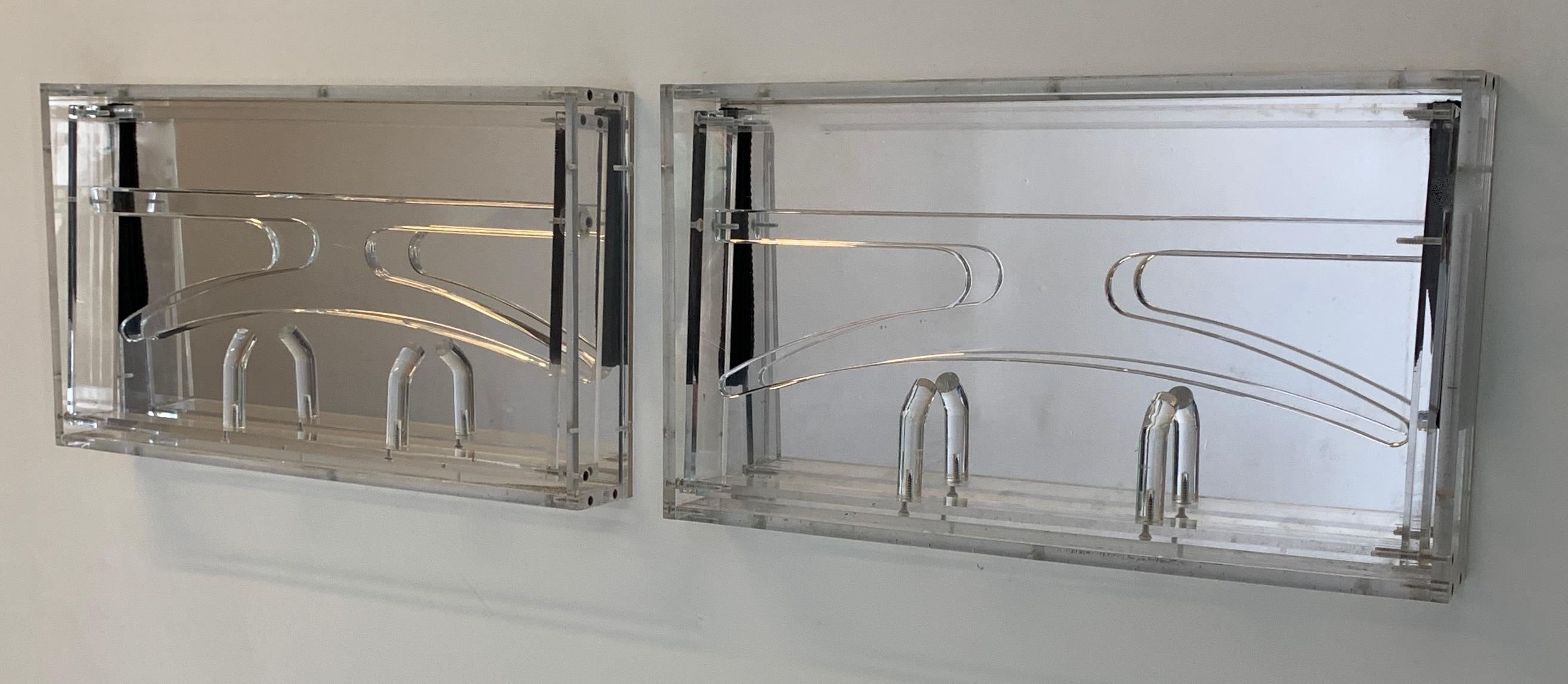 Acrylic Collapsable Coat Rack with Mirror For Sale 3
