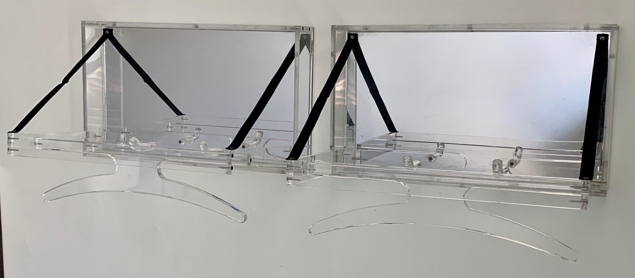 Acrylic Collapsable Coat Rack with Mirror For Sale 7