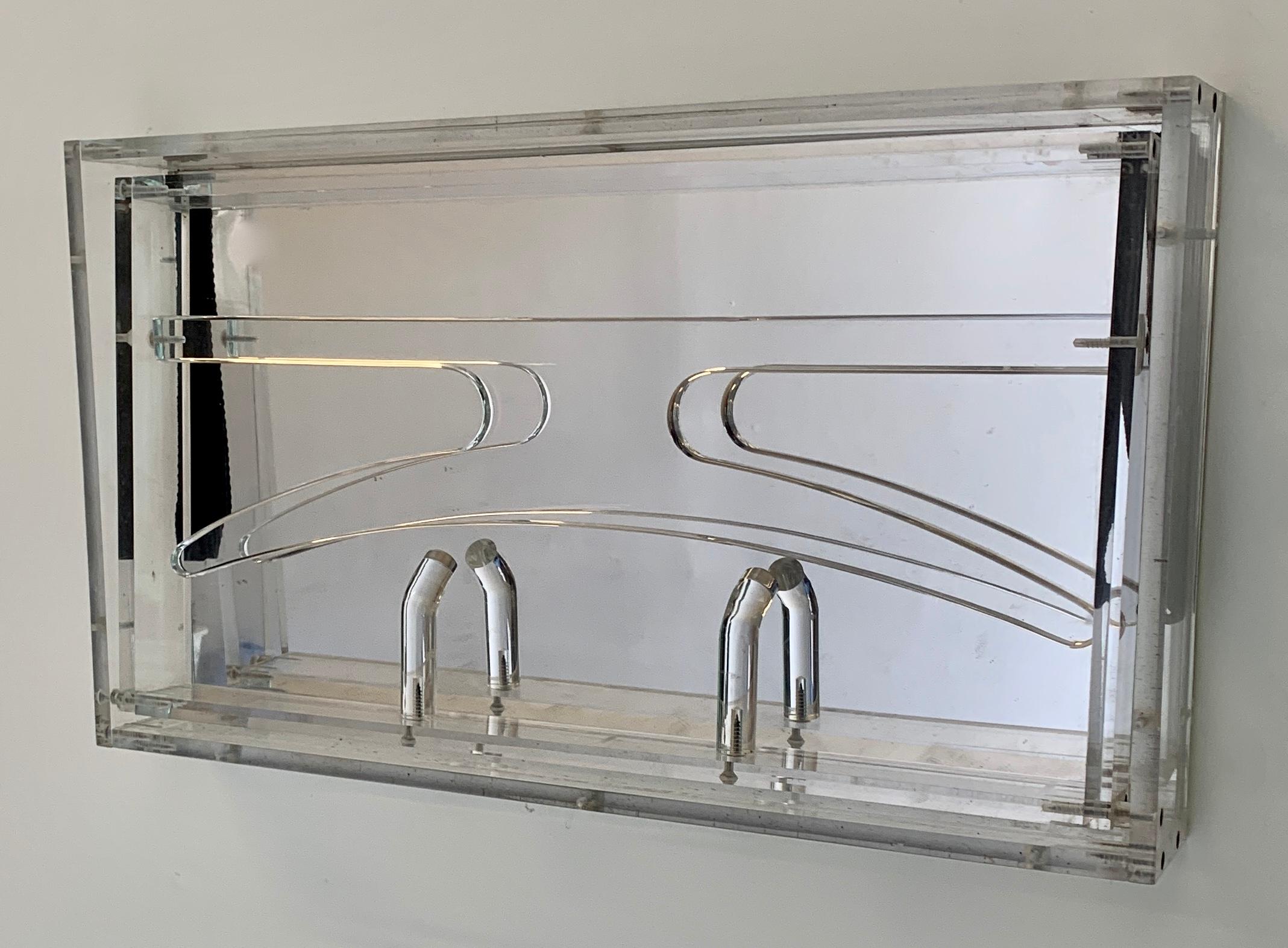 Acrylic Collapsable Coat Rack with Mirror For Sale 10