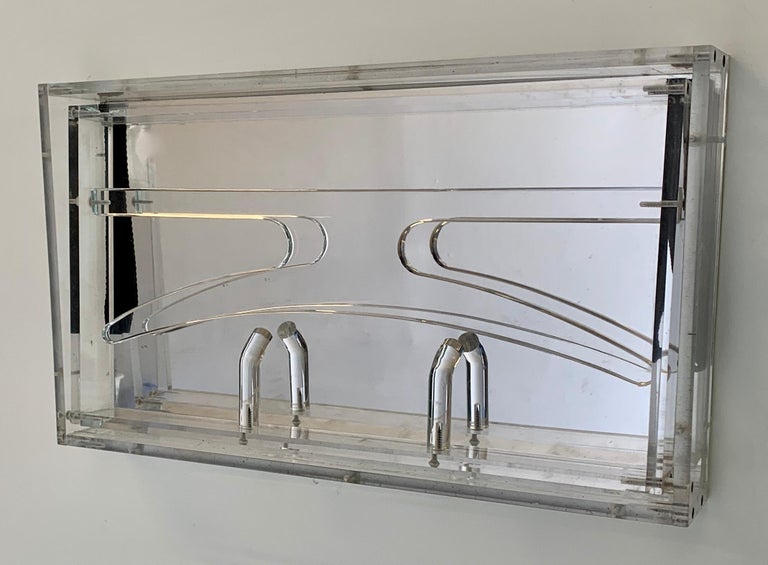 Acrylic Collapsable Coat Rack with Mirror For Sale at 1stDibs