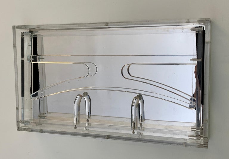 Acrylic Collapsable Coat Rack with Mirror For Sale at 1stDibs