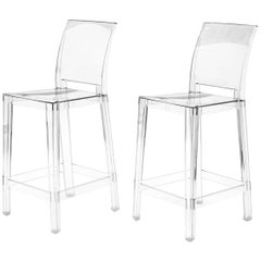 Pair of Acrylic "Ghost" Counter Bar Stools, Philippe Starck for Kartel, Like New