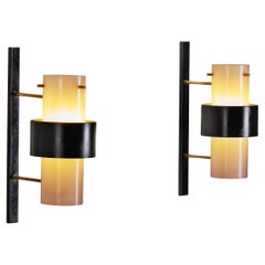 Pair of Acrylic Glass Wall Sconces by Maison Lunel, France 1950s