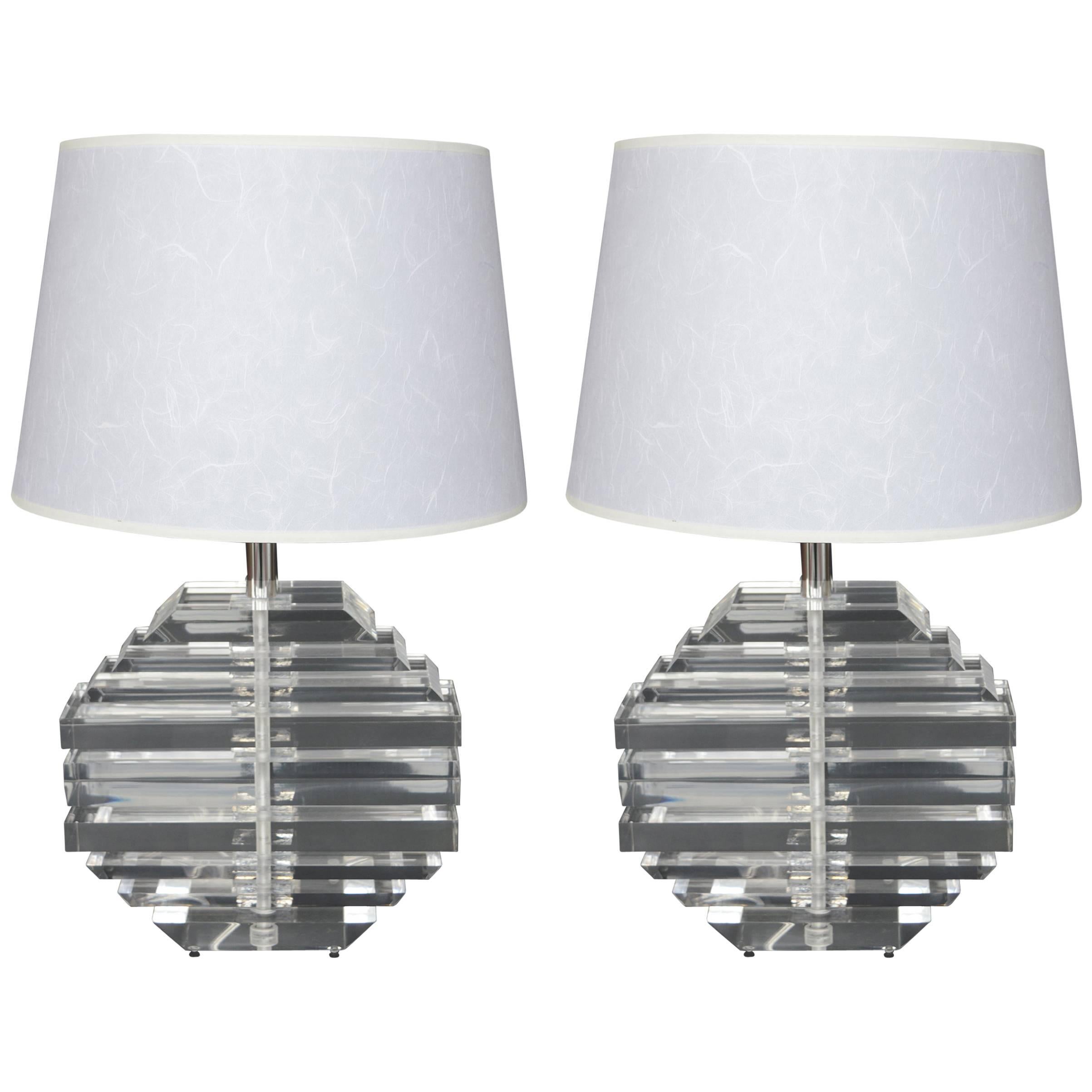 Pair of Acrylic Lamps