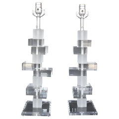 Pair of Acrylic Lamps