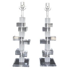 Used Pair of Acrylic Lamps