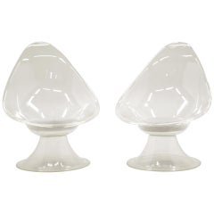 Coppia di sedie a giglio in acrilico o lucite di Erwine & Estelle Laverne, cuscini bianchi