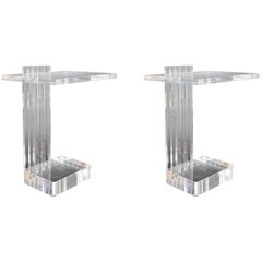 Pair of Acrylic Side Tables by Les Prismatiques