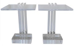 Pair of Acrylic Side Tables Designed by Les Prismatiques. U.S.A 1970's.