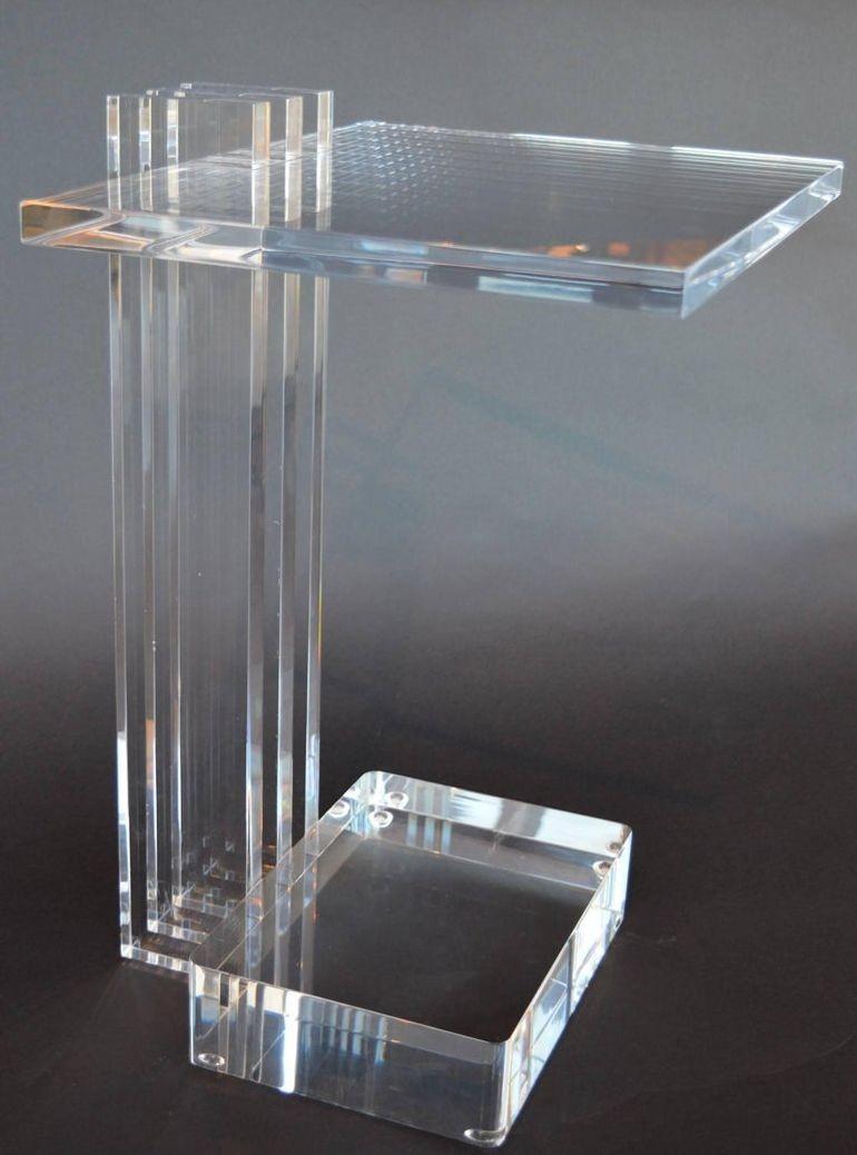 American Pair of Acrylic Side Tables Designed by Les Prismatiques. U.S.A 1970's. For Sale