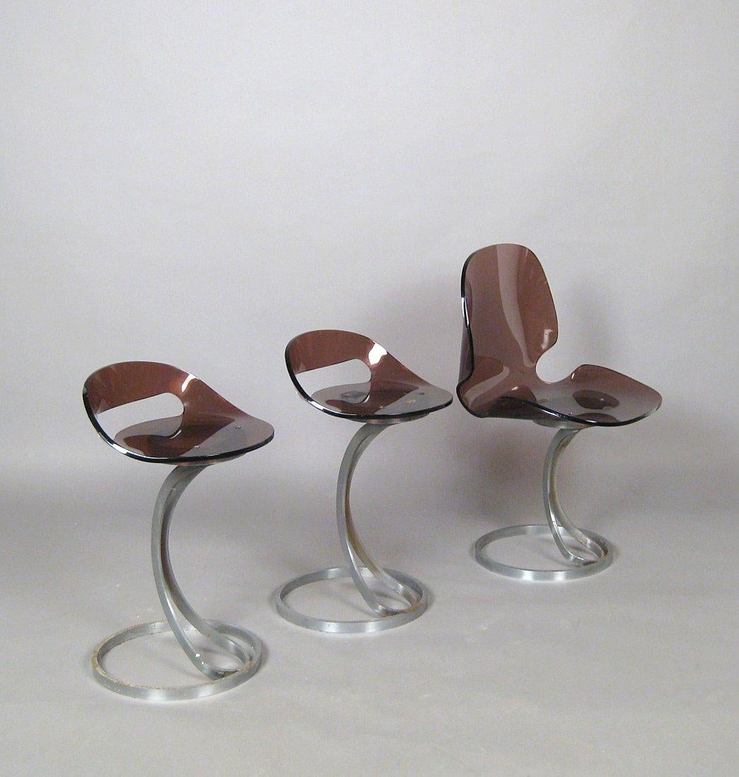 Mid-Century Modern Pair of Acrylic Stools, Hocker Stuhl, 1960s For Sale