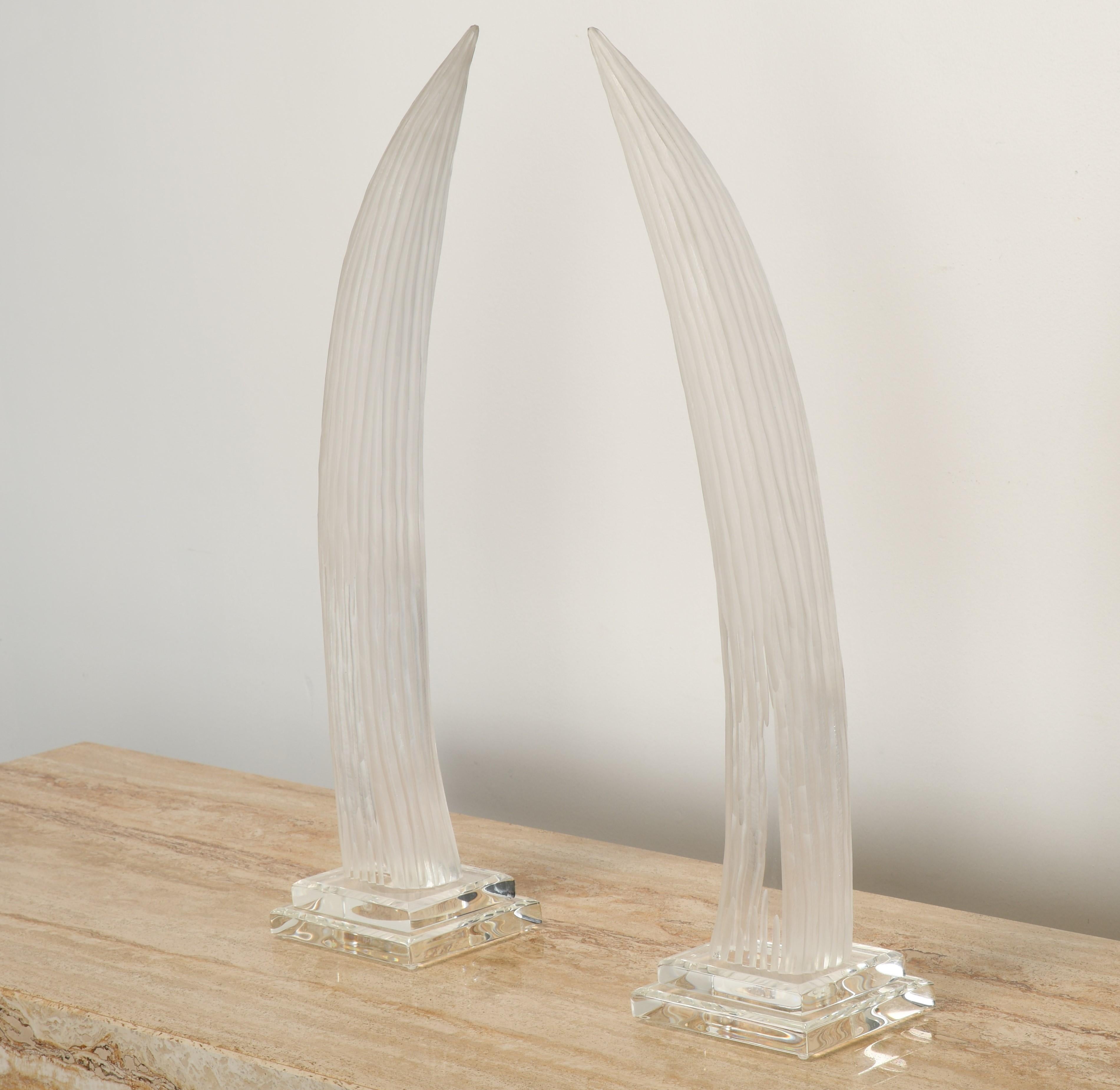 Late 20th Century Pair of Acrylic Tusks by Van Teal, 1980s