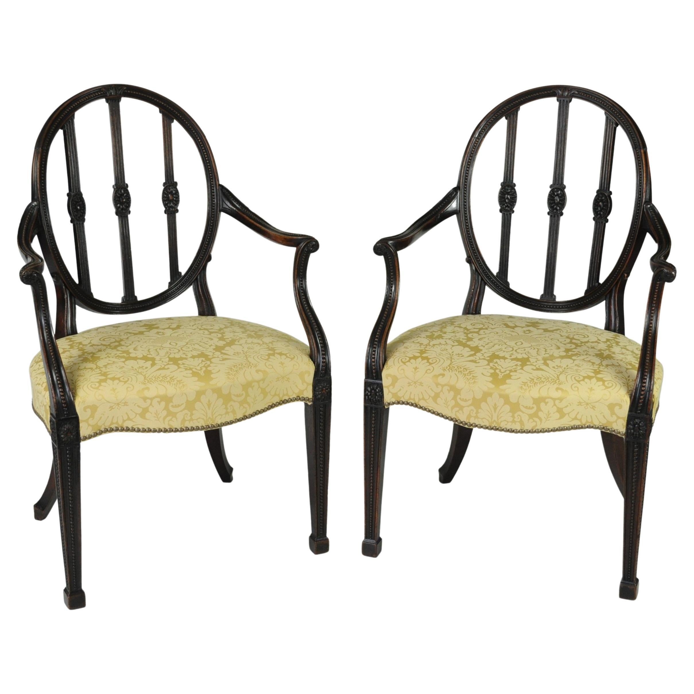 Pair of Hansen Leather and Ash Arm Chairs at 1stDibs