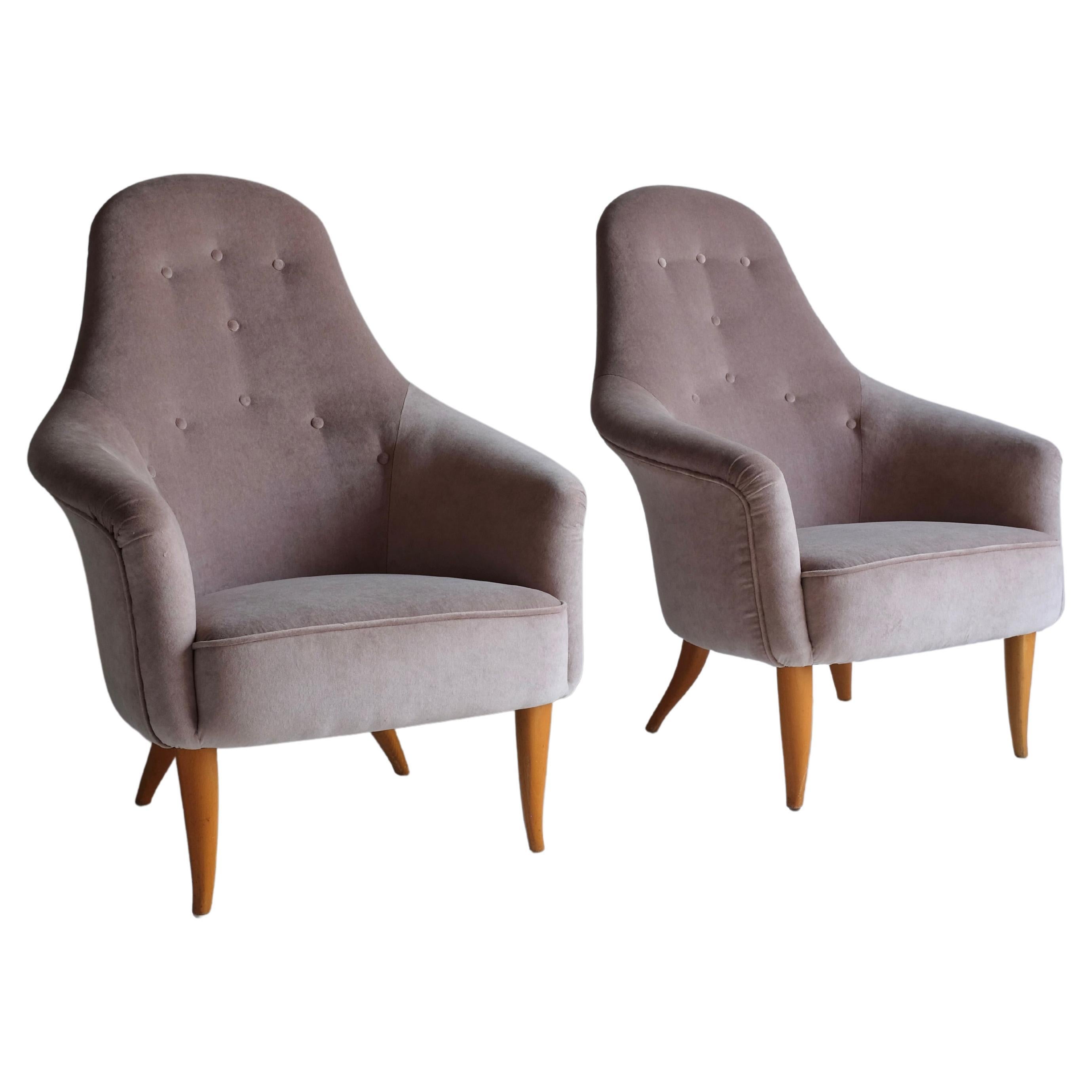 Pair of Adam Lounge Chairs by Kerstin Hörlin-Holmquist For Sale