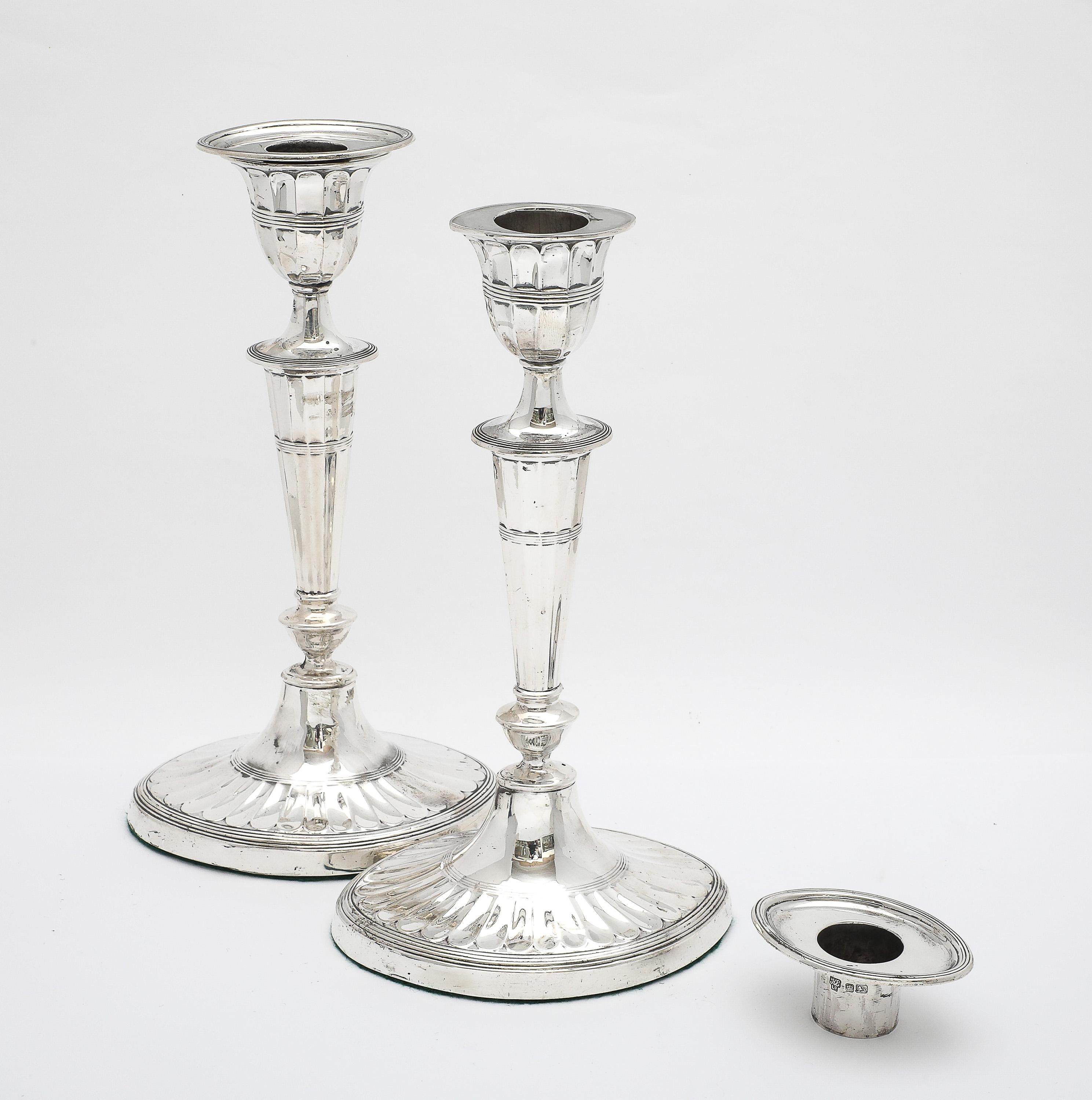 Pair of Adam -Style Sterling Silver Candlesticks For Sale 6
