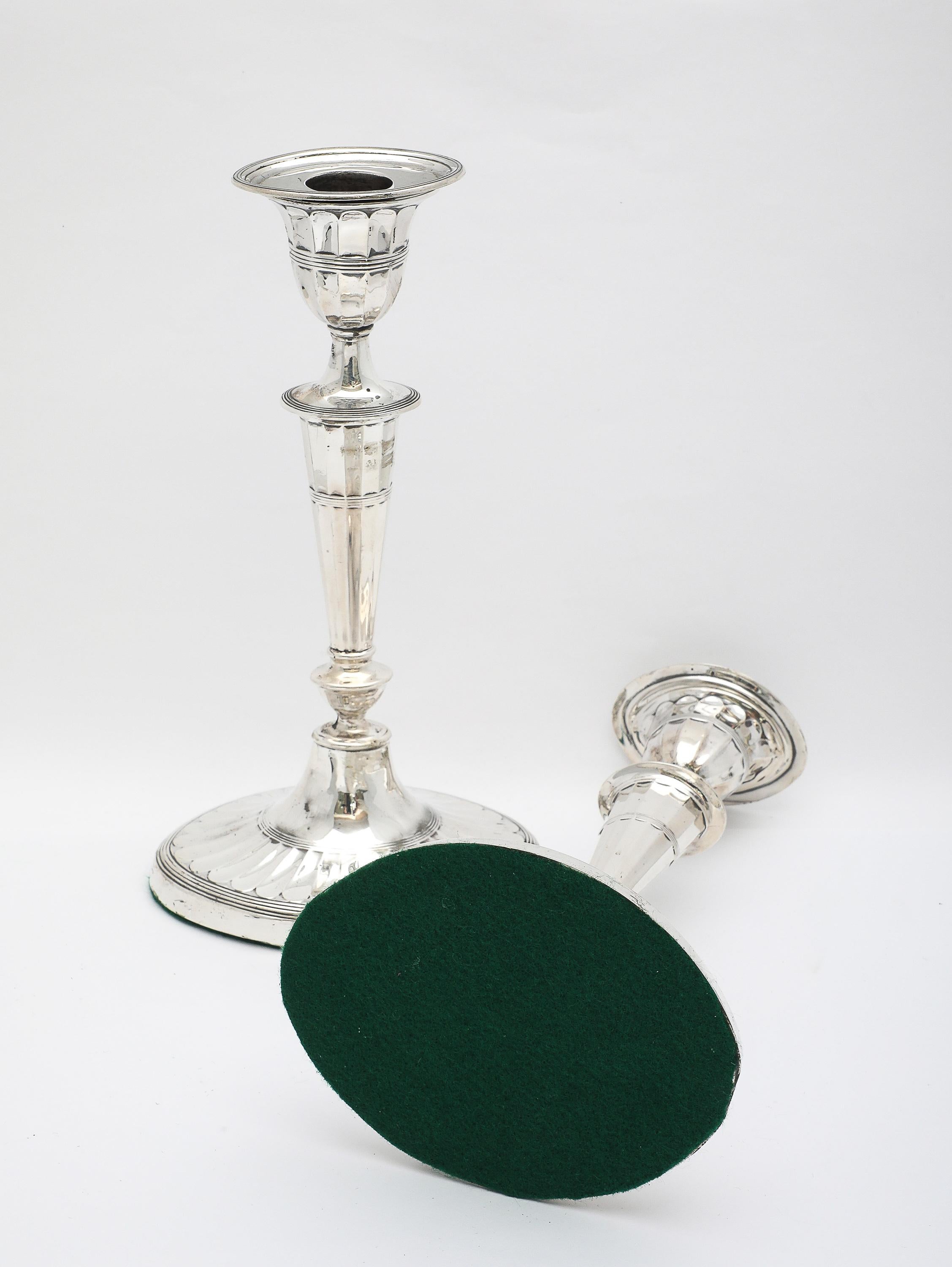 Pair of Adam -Style Sterling Silver Candlesticks For Sale 10