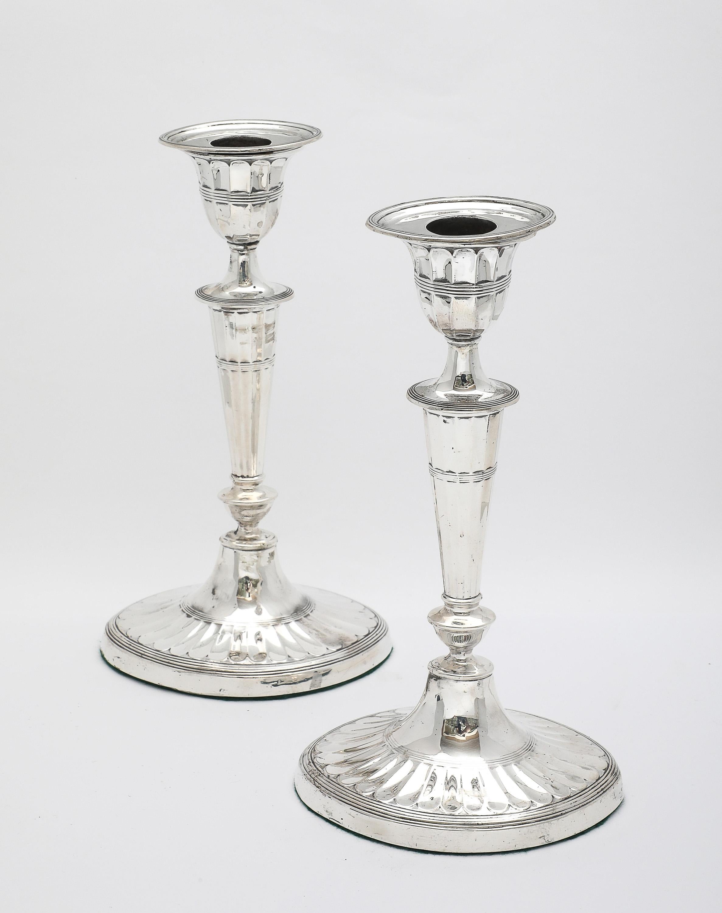 Pair of Adam -Style Sterling Silver Candlesticks For Sale 11